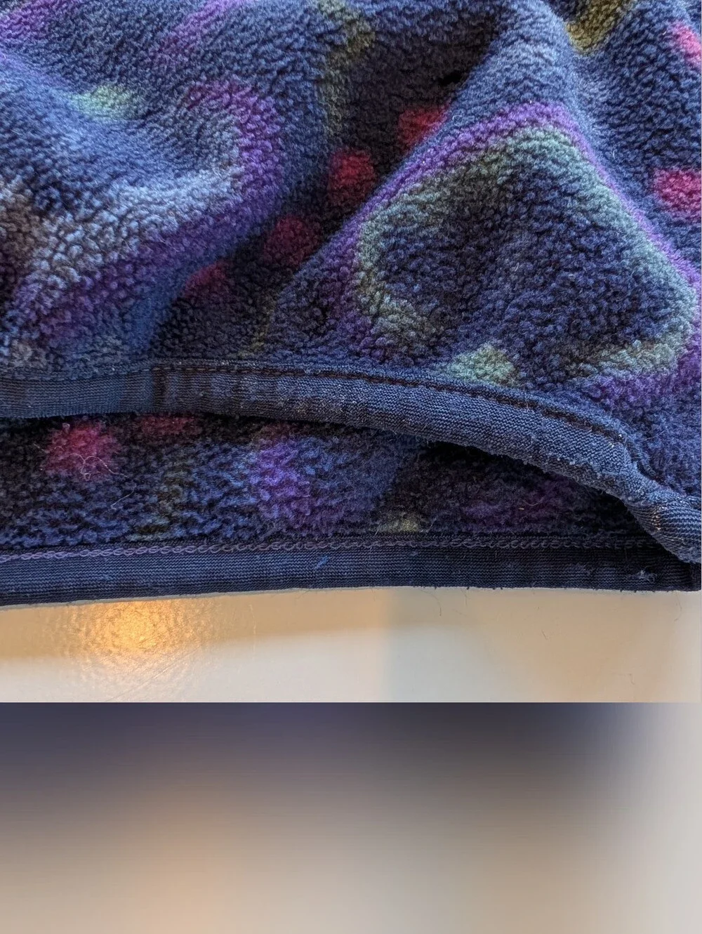VINTAGE Patagonia 1990s Made In USA Fleece Snap Batik Purple Navy  XS